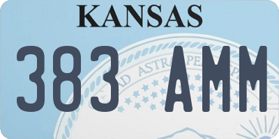 KS license plate 383AMM