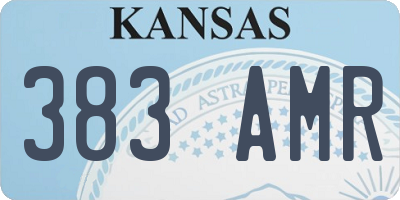 KS license plate 383AMR