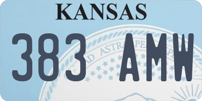 KS license plate 383AMW