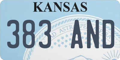 KS license plate 383AND