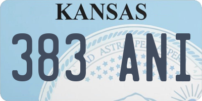 KS license plate 383ANI