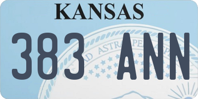 KS license plate 383ANN