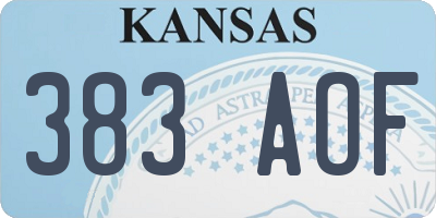 KS license plate 383AOF
