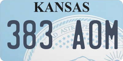 KS license plate 383AOM