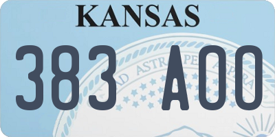 KS license plate 383AOO