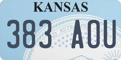 KS license plate 383AOU