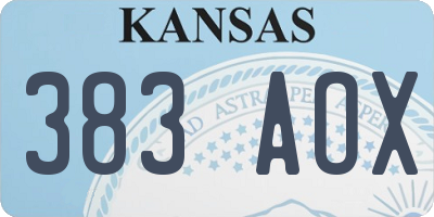 KS license plate 383AOX