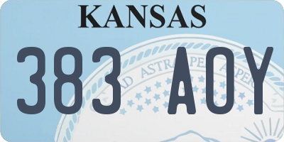 KS license plate 383AOY
