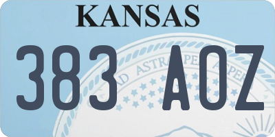 KS license plate 383AOZ
