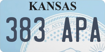 KS license plate 383APA