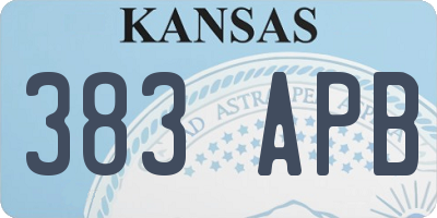KS license plate 383APB