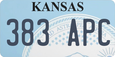 KS license plate 383APC