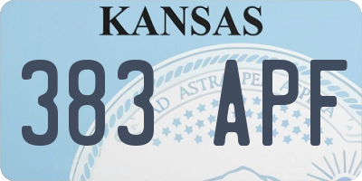 KS license plate 383APF