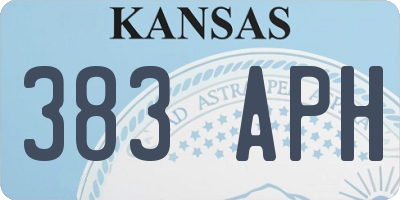 KS license plate 383APH
