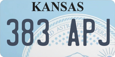 KS license plate 383APJ