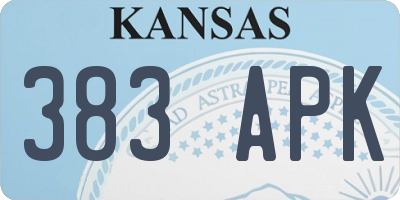 KS license plate 383APK