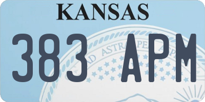 KS license plate 383APM