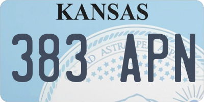 KS license plate 383APN