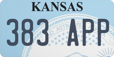 KS license plate 383APP