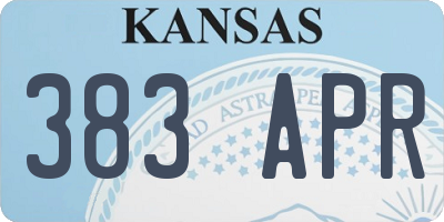 KS license plate 383APR