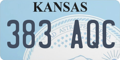 KS license plate 383AQC