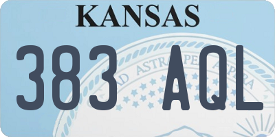 KS license plate 383AQL