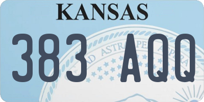KS license plate 383AQQ