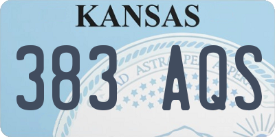KS license plate 383AQS