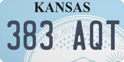 KS license plate 383AQT