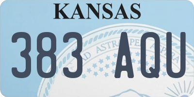 KS license plate 383AQU