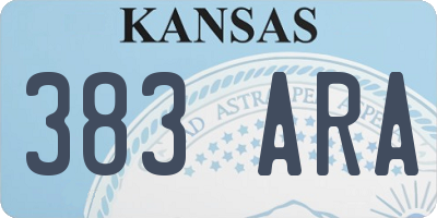 KS license plate 383ARA
