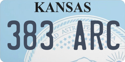 KS license plate 383ARC
