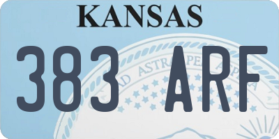 KS license plate 383ARF