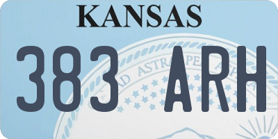 KS license plate 383ARH