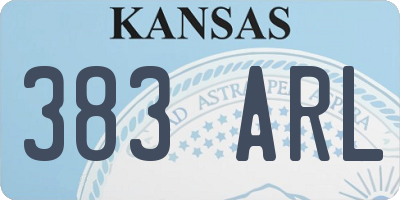 KS license plate 383ARL