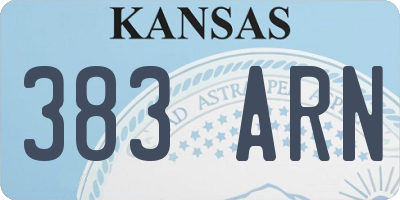 KS license plate 383ARN