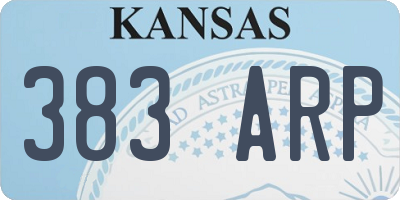 KS license plate 383ARP