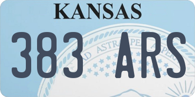 KS license plate 383ARS