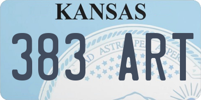 KS license plate 383ART