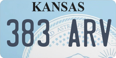 KS license plate 383ARV