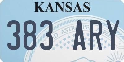KS license plate 383ARY