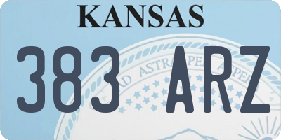 KS license plate 383ARZ