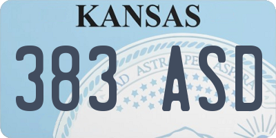 KS license plate 383ASD