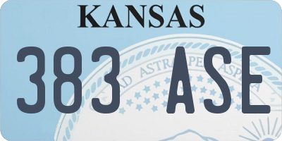 KS license plate 383ASE