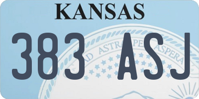 KS license plate 383ASJ