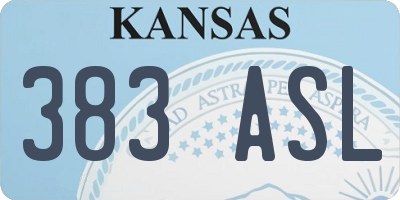 KS license plate 383ASL