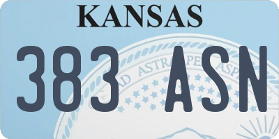 KS license plate 383ASN