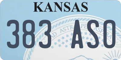KS license plate 383ASO