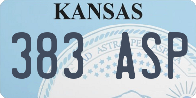 KS license plate 383ASP