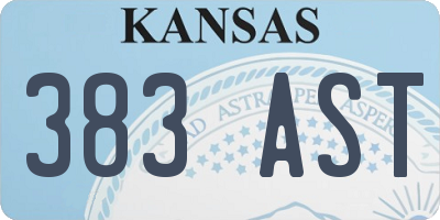 KS license plate 383AST